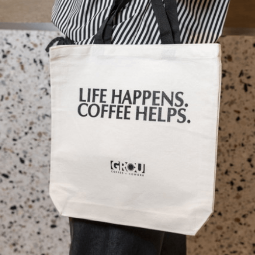 "Life Happens" Tote Bag